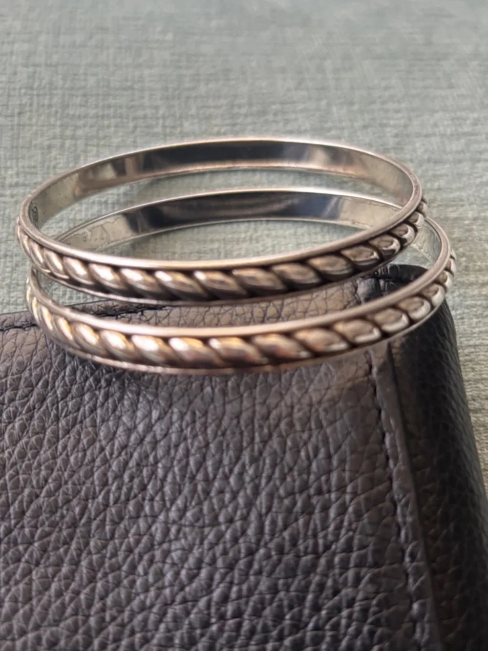 Brighton Silver-Tone Twisted Rope Bracelets -set of 2